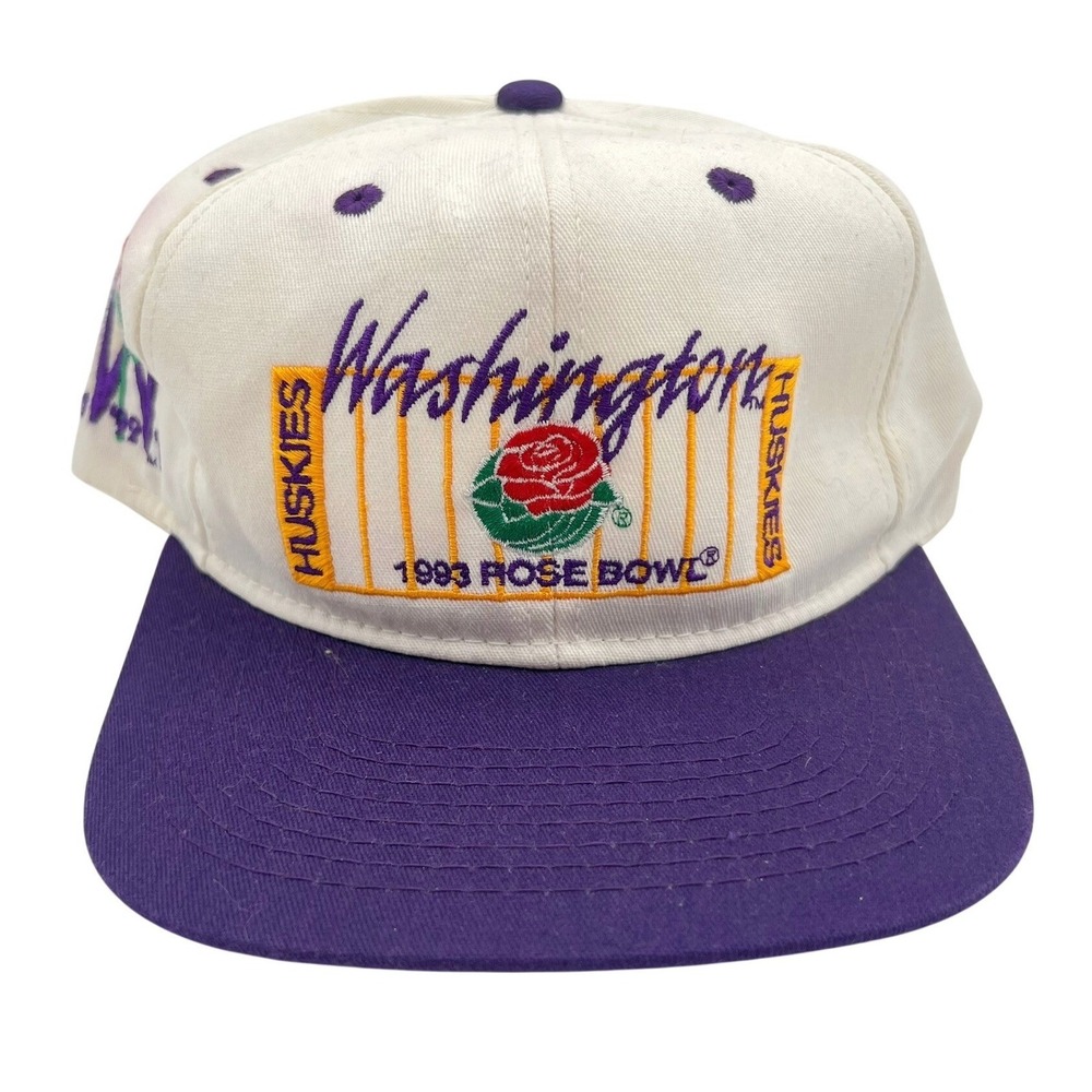 Vintage 1993 Rose Bowl Washington Huskies Snapback Hat #1 Apparel Made in USA
